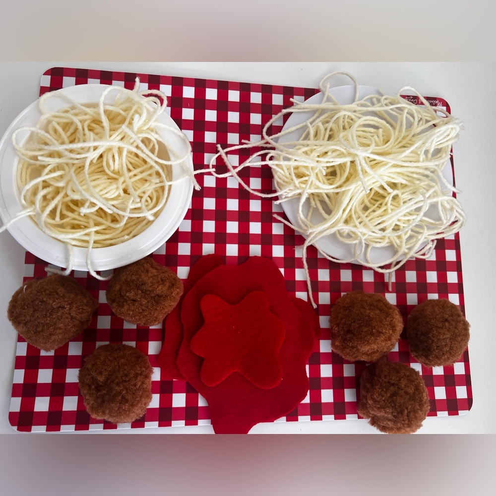 Spaghetti and Meatballs Handmade Sensory Play Sets - Picture 6 of 6